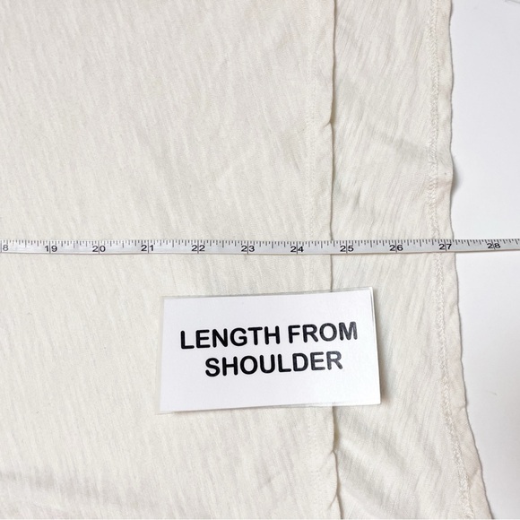 Anthropologie Pilcro Heritage Femme Tee XL ivory cream ruffle sleeve t-shirt top - Picture 13 of 15